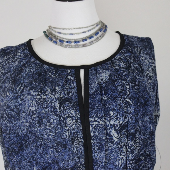 FYLO NWT Navy, Royal Blue Abstract Print Dress - Picture 2 of 8